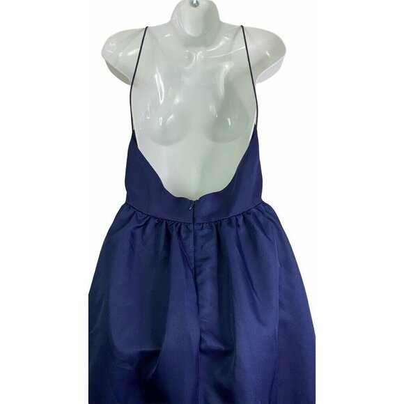 L'atiste By Amy Girls Fit & Flare Dress Blue Backless Spaghetti Strap Zip L New - Picture 5 of 8
